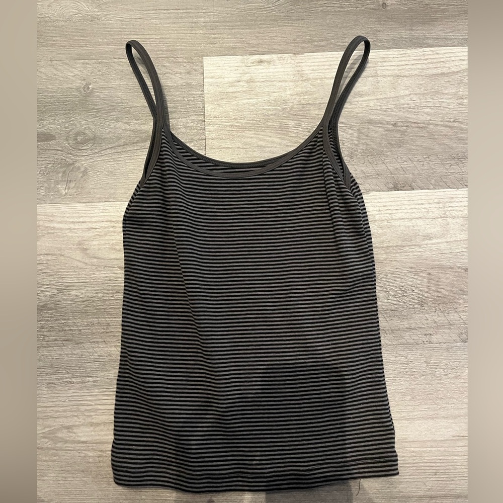 Never Worn Brandy Grey Striped Tank